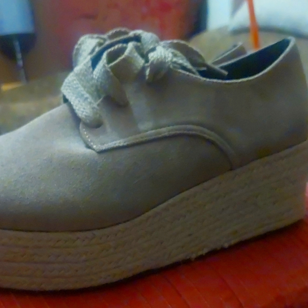 Beige Platform Espadrille Sneakers